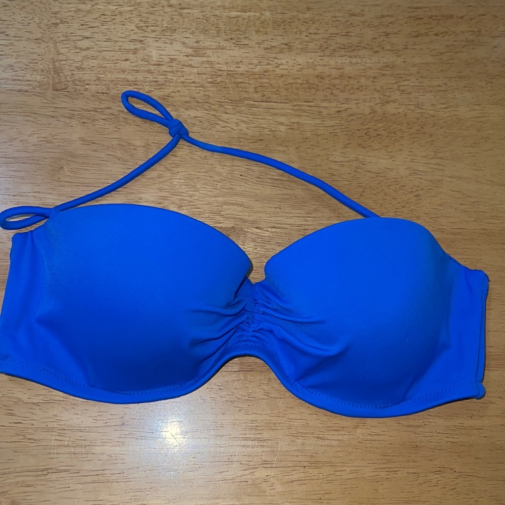 Victoria's Secret Blue Bandeau Swim Top 34c